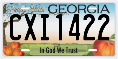 GA license plate CXI1422
