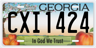 GA license plate CXI1424