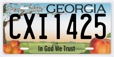 GA license plate CXI1425
