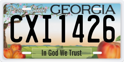 GA license plate CXI1426