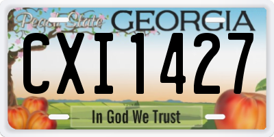 GA license plate CXI1427