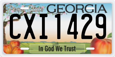 GA license plate CXI1429