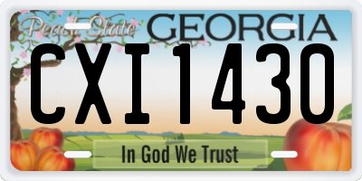 GA license plate CXI1430