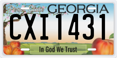 GA license plate CXI1431