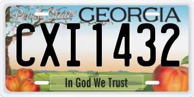 GA license plate CXI1432