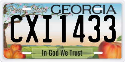 GA license plate CXI1433