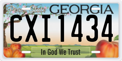 GA license plate CXI1434