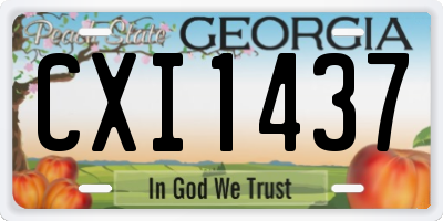 GA license plate CXI1437