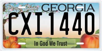 GA license plate CXI1440