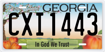GA license plate CXI1443