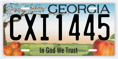 GA license plate CXI1445