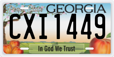 GA license plate CXI1449