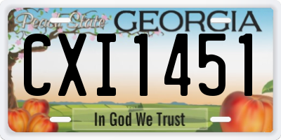 GA license plate CXI1451