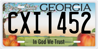 GA license plate CXI1452