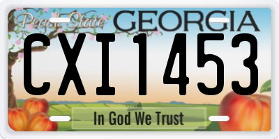GA license plate CXI1453