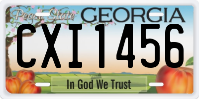 GA license plate CXI1456