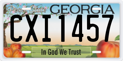 GA license plate CXI1457
