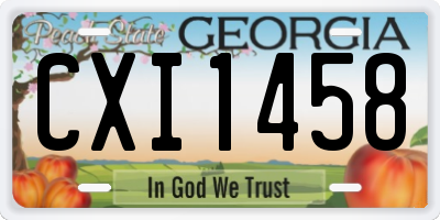 GA license plate CXI1458