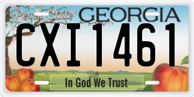 GA license plate CXI1461