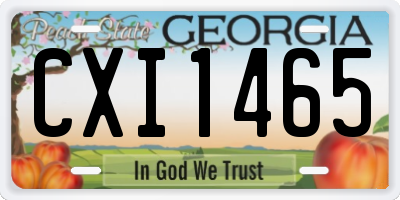 GA license plate CXI1465