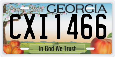 GA license plate CXI1466