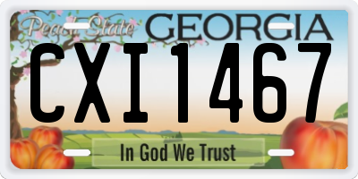 GA license plate CXI1467