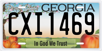 GA license plate CXI1469