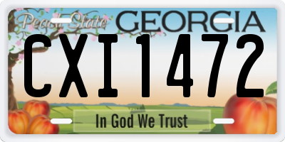 GA license plate CXI1472