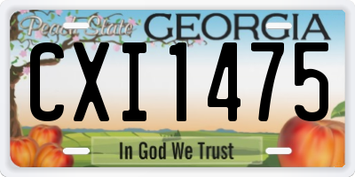 GA license plate CXI1475