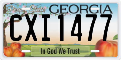 GA license plate CXI1477