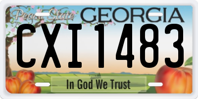 GA license plate CXI1483