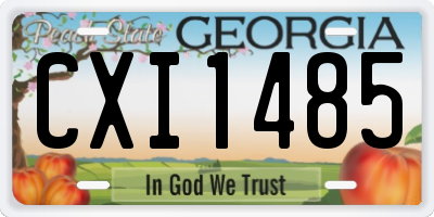 GA license plate CXI1485