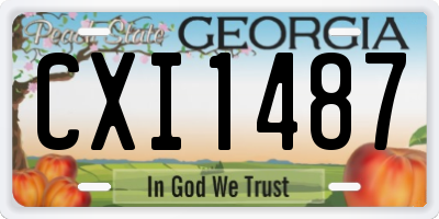 GA license plate CXI1487