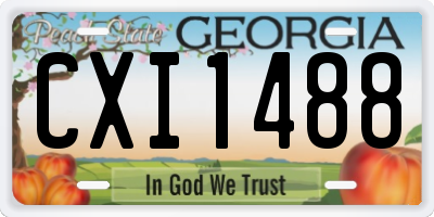 GA license plate CXI1488