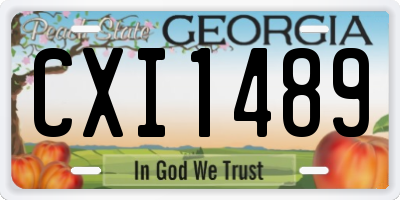 GA license plate CXI1489