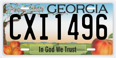 GA license plate CXI1496