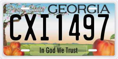 GA license plate CXI1497
