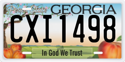 GA license plate CXI1498