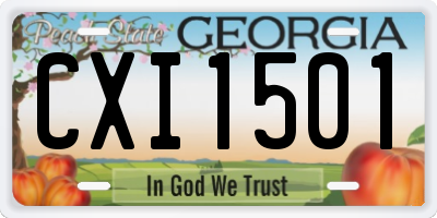 GA license plate CXI1501