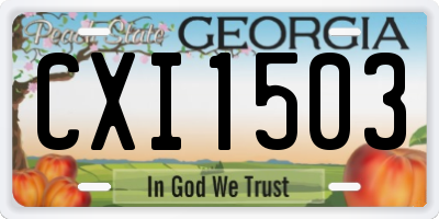 GA license plate CXI1503