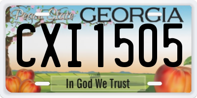 GA license plate CXI1505