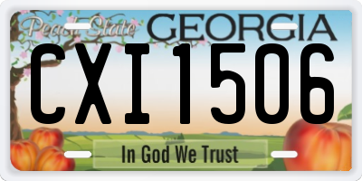 GA license plate CXI1506