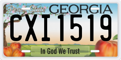 GA license plate CXI1519
