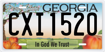 GA license plate CXI1520