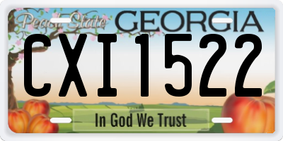 GA license plate CXI1522