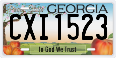 GA license plate CXI1523