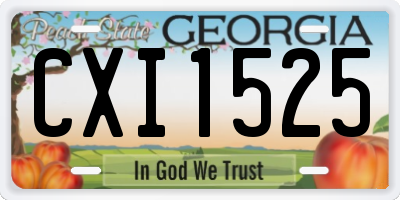 GA license plate CXI1525