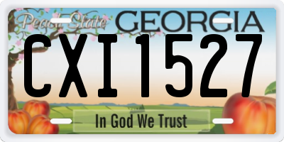 GA license plate CXI1527