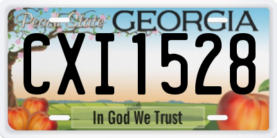 GA license plate CXI1528