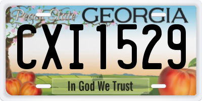 GA license plate CXI1529